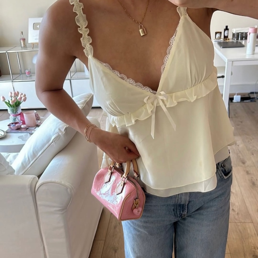 Lace Frill Ribbon Cami